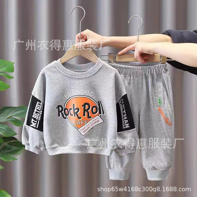 Otoño invierno 2022 nuevo medio niño cuello redondo sudaderas dos piezas tendencia niños deportes sudaderas sudaderas venta al por mayor pic 17