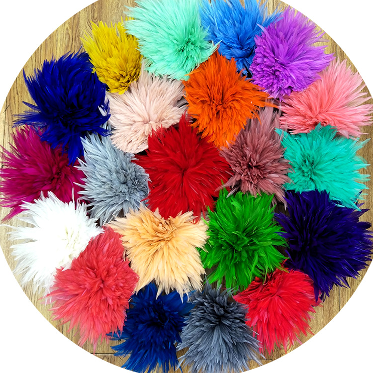 Dyed chicken feathers 4-6, white pointed, colored feather ornaments, corsages, headwear, hat flowers, dream catchers, cat teasing sticks materials pic 40