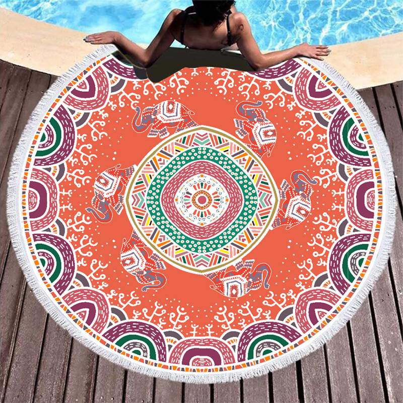 Cross-border microfiber printed beach towels, custom-made printed swimming sweat-wiping beach seat covers, bath towels pic 2