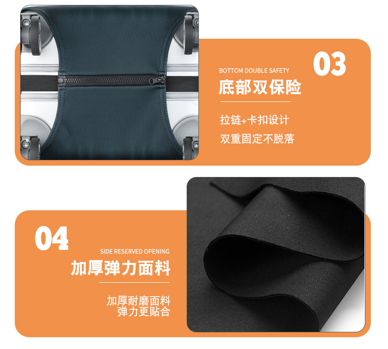 Suitcase protective cover, travel case dust cover, pull handle, elastic cover for suitcases, 20/24/28/30 inches, thickened pic 6