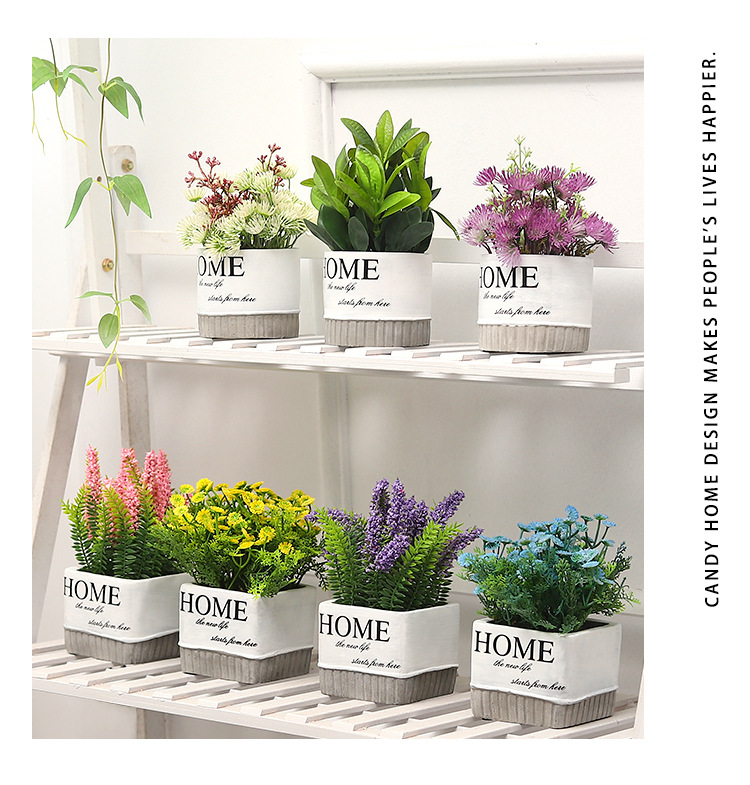 Nordic-style creative small clear cement POTS, artificial plant potted plants, office desk atmosphere decoration and arrangement pic 16