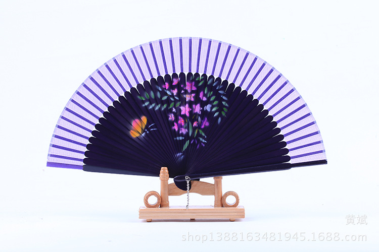 头青喷绘扇  多款花鸟 美女图 高档女扇 珠光柄喷绘丝绸扇子 折扇详情24