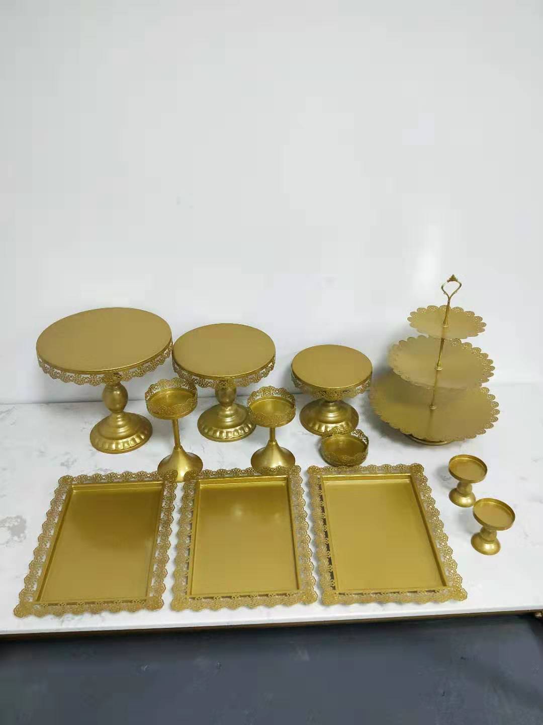 European-style iron cake stand set, wedding banquet dessert and pastry display, birthday dinner creative multi-layer plating pic 7