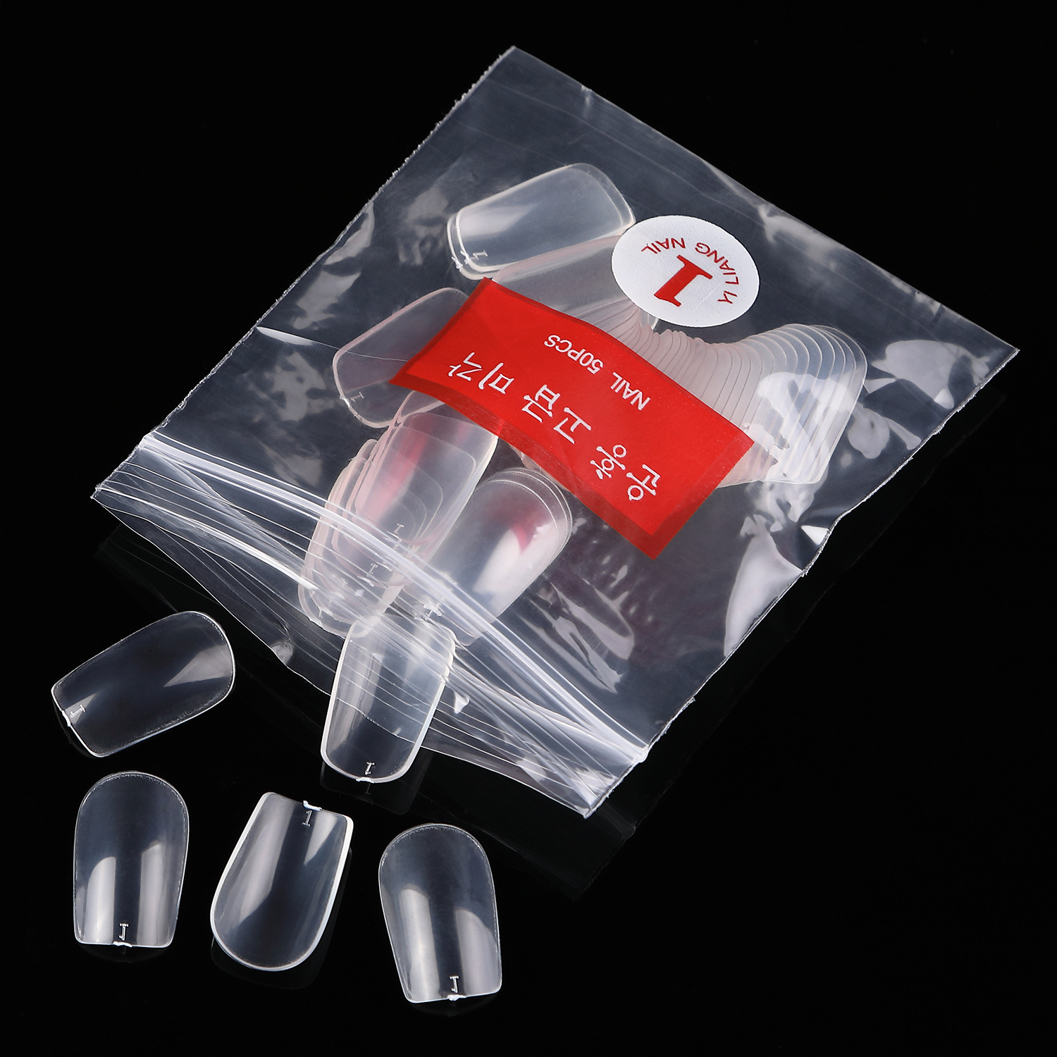 Venta directa de fábrica 500 piezas en bolsa estilo corto full stick uñas falsas color claro shanilak pic 6
