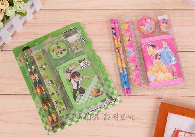 Wholesale of cartoon stationery sets, card suction packaging, coin purses, pencils, rulers, erasers, and student gifts pic 2