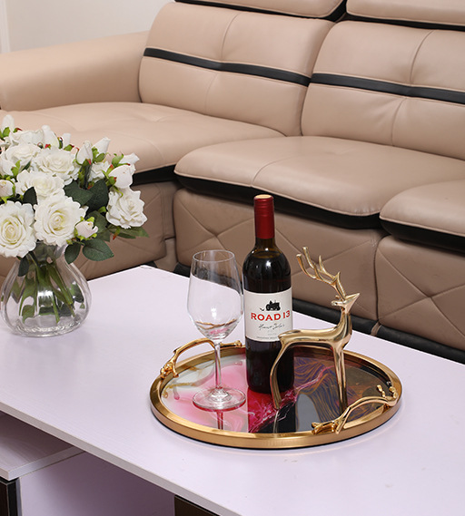 Nordic light luxury style glass storage trays, home decoration ornaments, tea sets, discs, crystal porcelain paintings, metal handicrafts pic 8