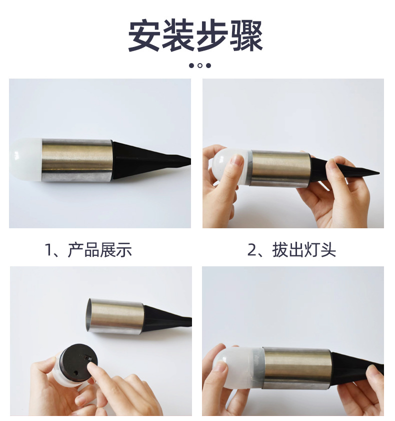 New solar lawn lamp, outdoor garden park decoration, courtyard atmosphere solar column head lamp pic 10