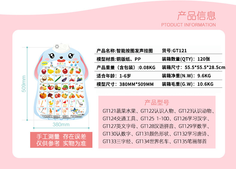 Pinyin sound rabbit wall pictures, baby cognitive enlightenment early education sound toys for boys, girls and infants wholesale pic 15