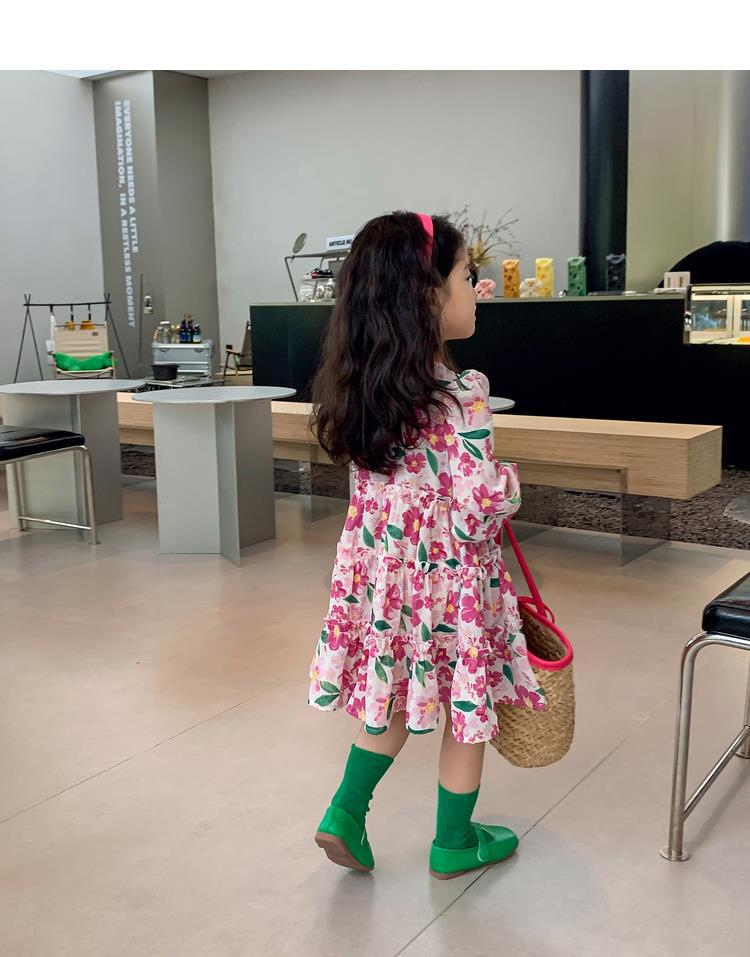 图图小象女童秋季童装儿童韩版碎花连衣裙洋气针织开衫宝宝套装详情44