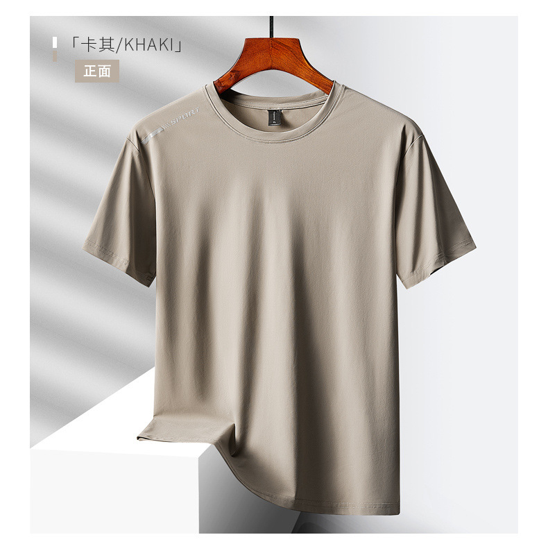 高品质户外冰感速干衣短袖t男款夏季圆领透气运动跑步健身大码T恤详情15