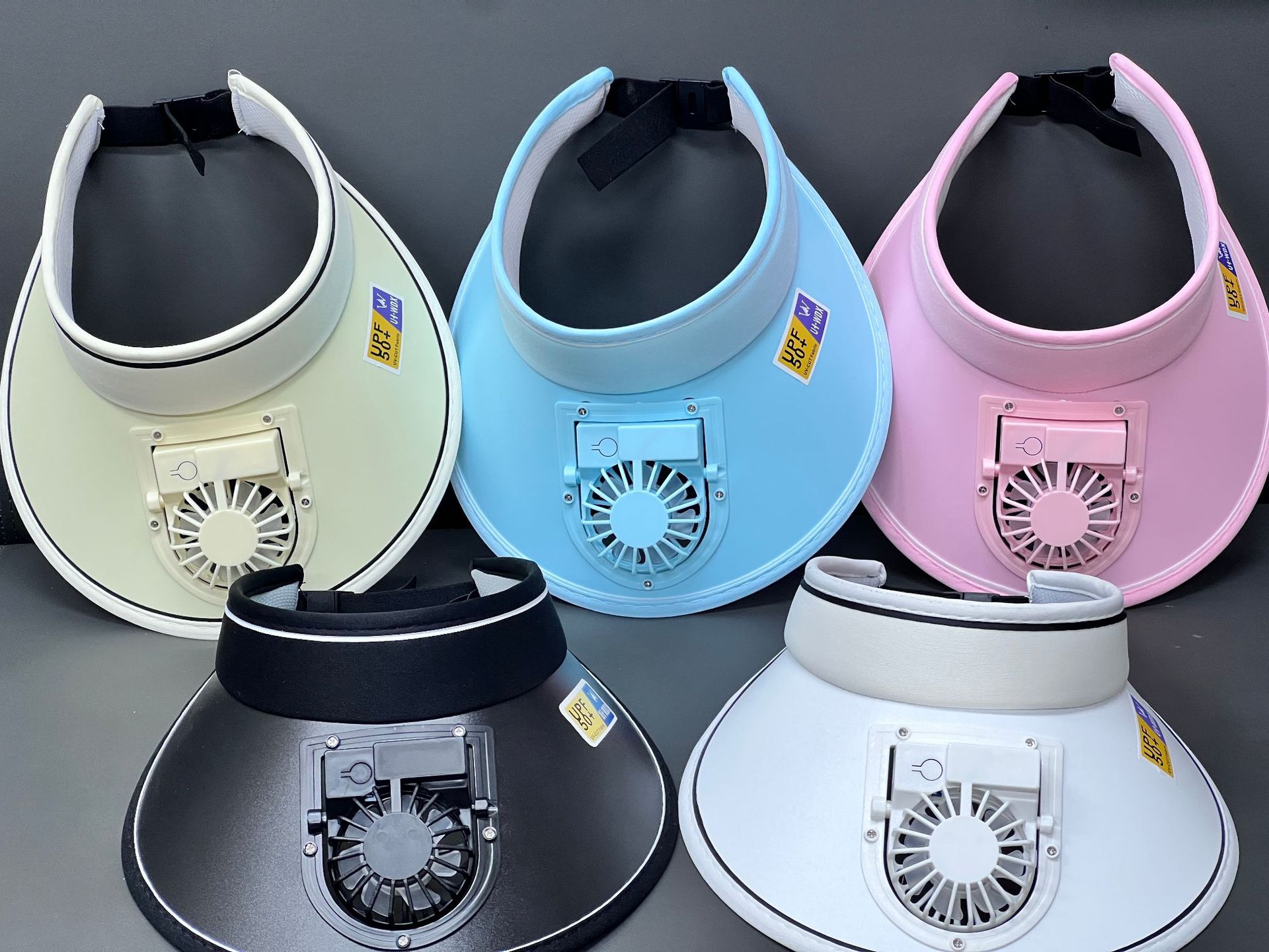 夏季新款充电空顶帽大檐遮阳防晒出游遮阳帽女户外显脸小风扇帽详情3