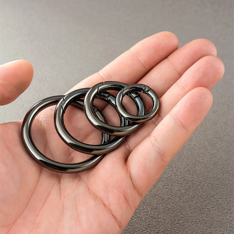 Zinc alloy spring ring, metal round buckle, open ring, key chain, luggage webbing, round hanging buckle, metal iron ring pic 3