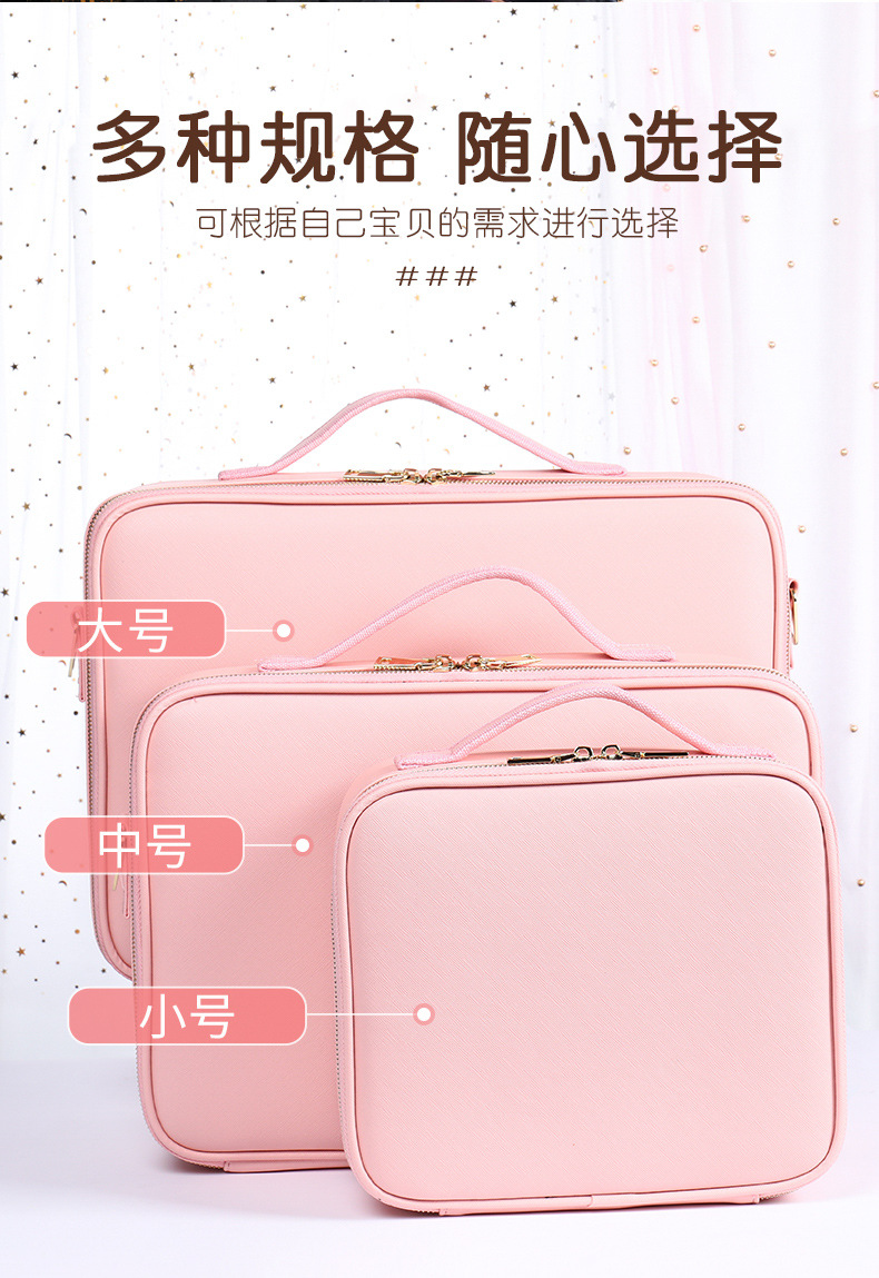 新款PU化妆包女大容量纹绣美容美发工具包化妆品收纳多层隔板套装详情9