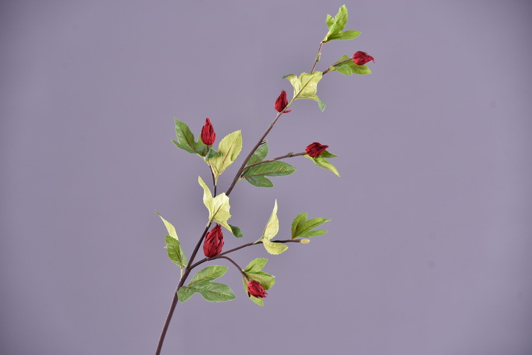 Factory direct sales of artificial hibiscus, modern and simple living room and hotel floor-standing artificial flowers wholesale, artificial roselle pic 5