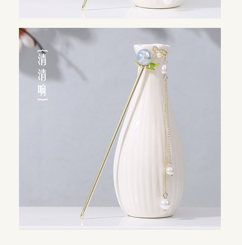 Ancient-style hairpins, coiled hair, pearl hairpins, versatile for daily use, simple Hanfu, magic stick hairpins, Chinese-style headwear and hair accessories for women pic 16