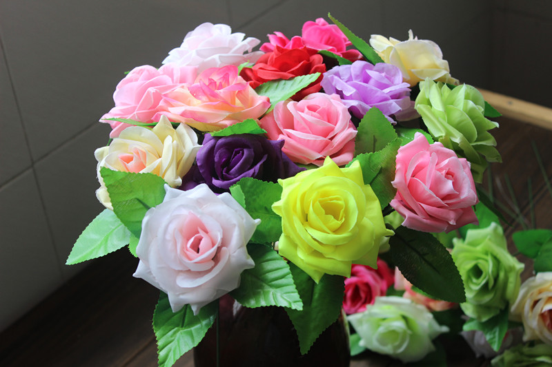 仿真花玫瑰花朵假花装饰仿真玫瑰花朵花球花墙插花花头材料绢花头详情77