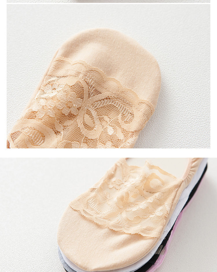 蕾丝船袜秋季浅口隐形袜套韩版花边纯棉底袜套女士隐形袜网眼透气详情14