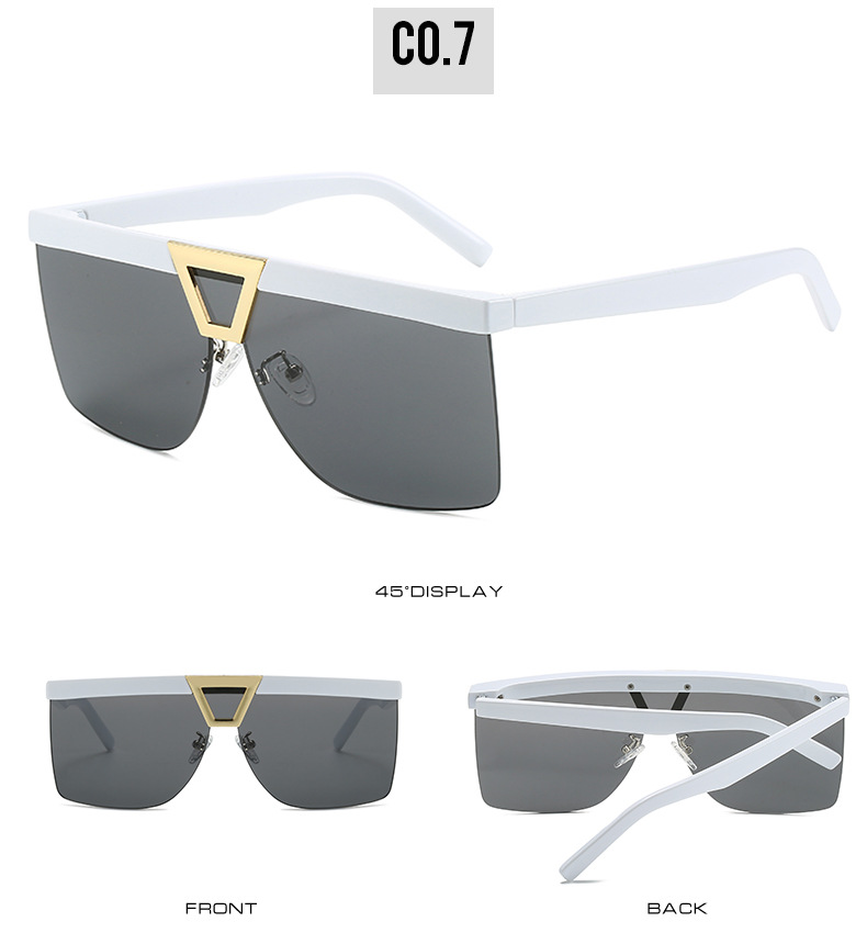 2023跨境新款太阳镜 个性半框百搭精致眼镜男 网红同款大框墨镜女详情13