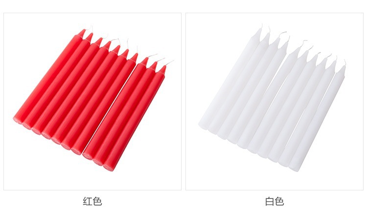 厂家批发红白蜡烛家用照明应急圆柱蜡烛酒吧西餐厅气氛装饰10个装详情19