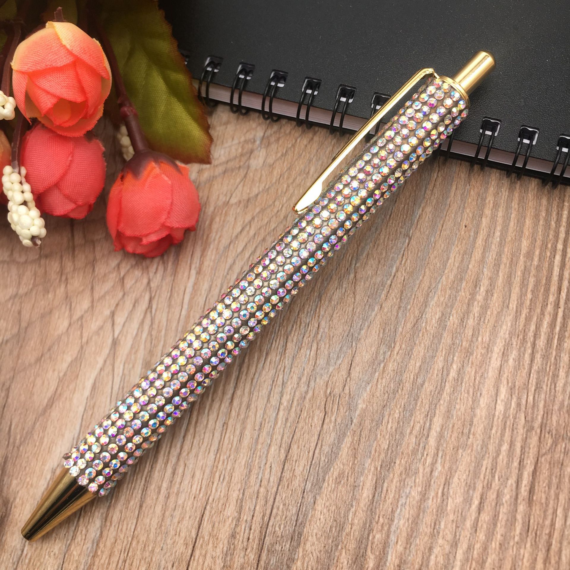 Metal core press diamond pens, ballpoint pens, multi-color copper metal pens, crystal pens, water diamond pens are in stock and available for wholesale pic 6