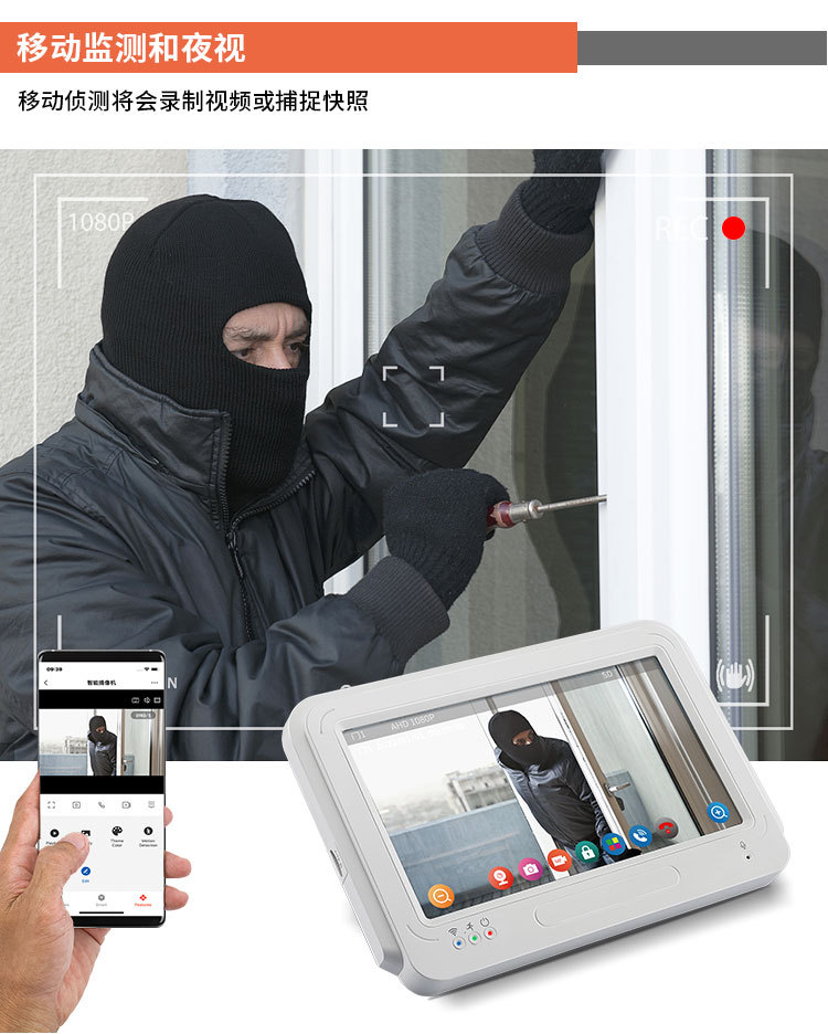 1080P APP smart video doorbell 2 million high-definition WiFi video doorbell pic 6