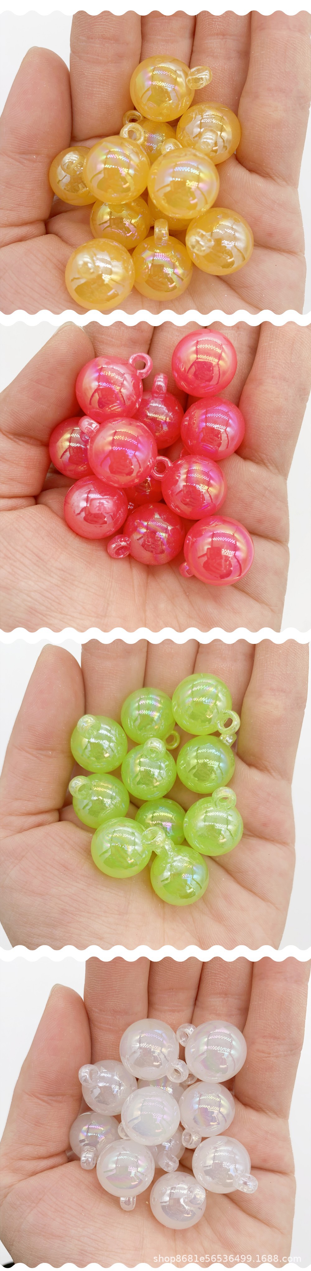 亚克力珠子幻彩炫彩果冻吊孔珠AB彩珠子diy手工葡萄串手机链散珠详情6