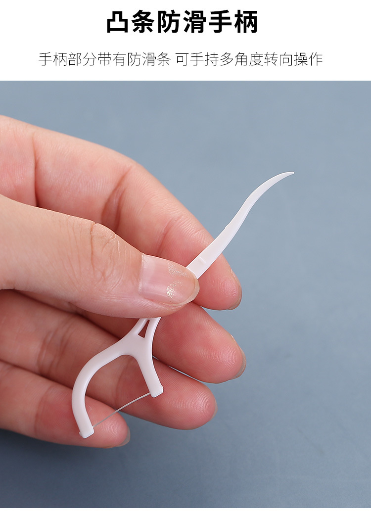 100 pieces of dental floss, high-tensile toothpicks, portable bow-shaped ultra-fine floss, interdental cleaning and care, flat floss picks pic 11