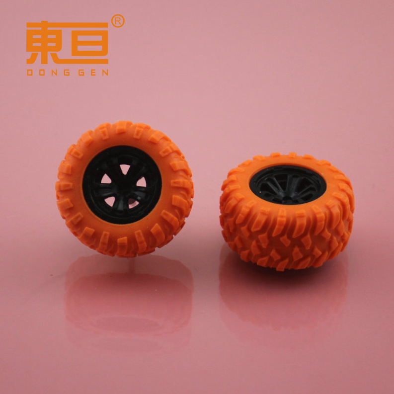 XJ332AH black and orange rubber-coated wheels, rubber wheels, toy wheels, toy accessories, technological building block parts pic 9