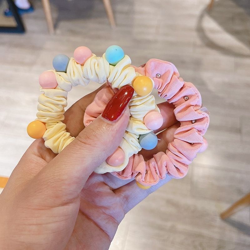 糖果色小肠发圈可爱少女森系头绳头饰丸子头皮筋马尾扎头发绳发饰详情8