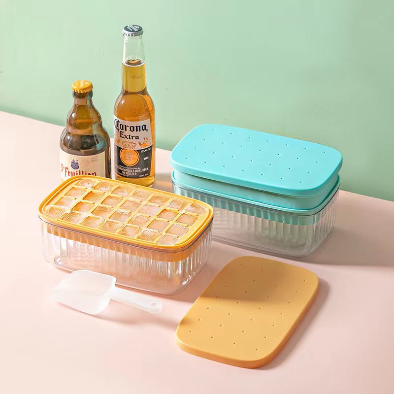 Press ice cube tray mold, household ice cube tray silicone ice cube storage box, food-grade ice cube tray storage box pic 4