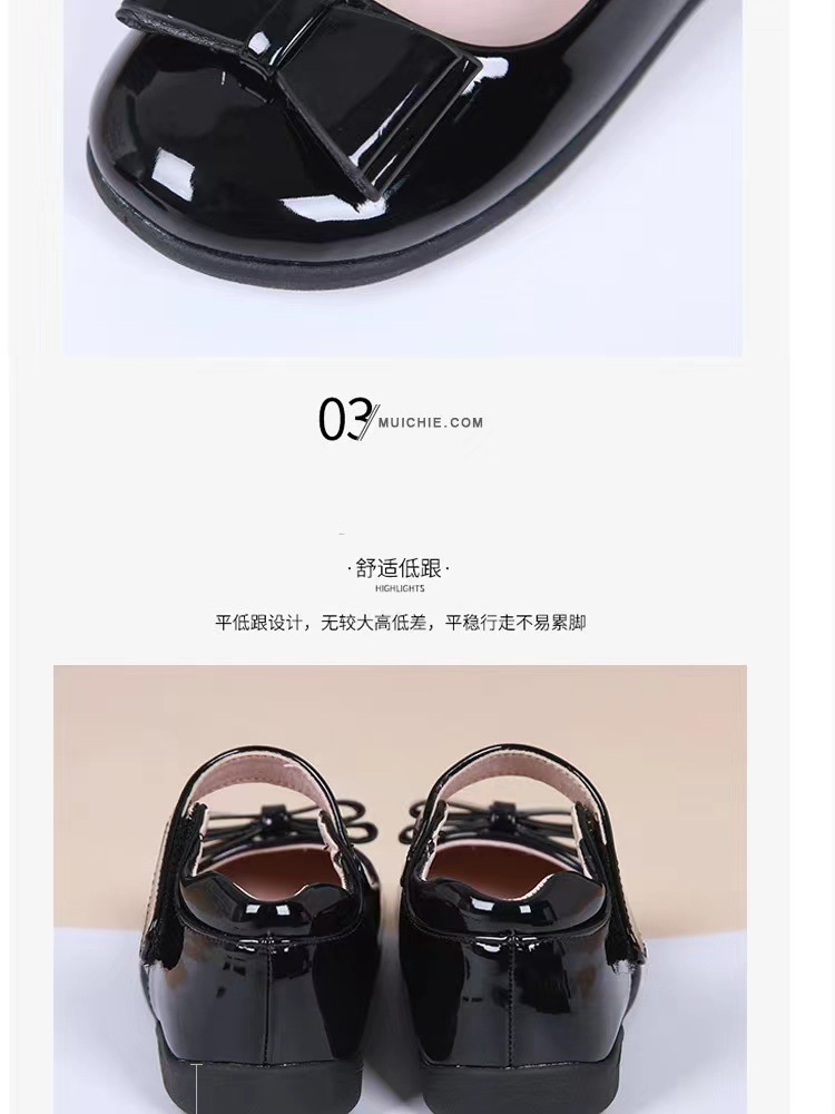 女童黑色皮鞋儿童白色软底公主鞋夏季女宝真皮演出舞台鞋学生童鞋详情6
