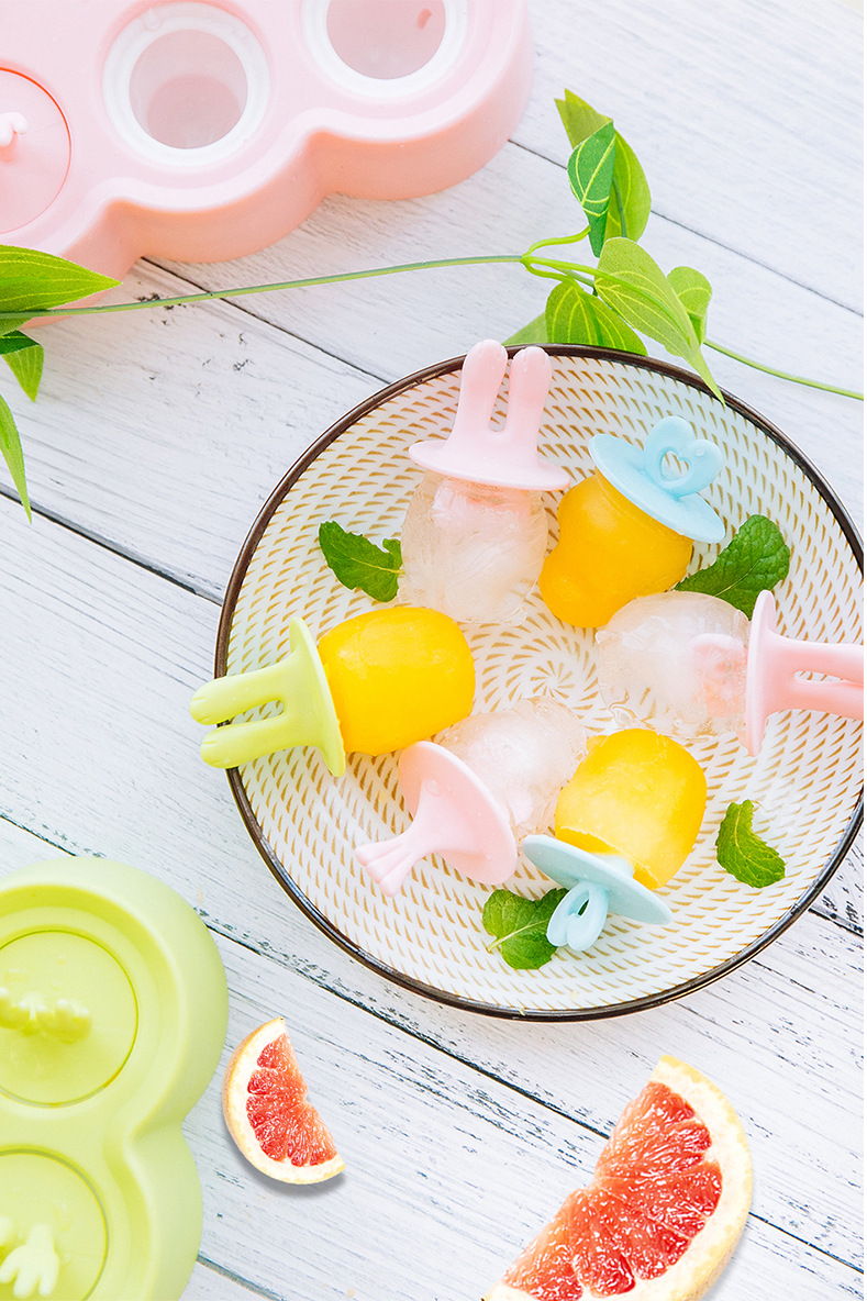 INS creative cartoon silicone DIY Popsicle mold, ice cream mold, six-compartment Popsicle box, ice cube tray, Amazon animal ice mold pic 29