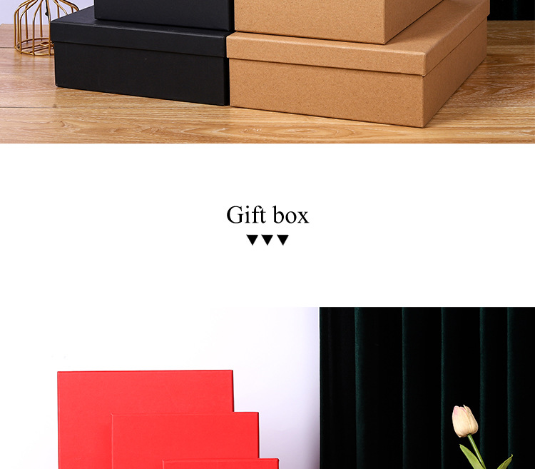 Wedding souvenir gift box, black and red gift box, large kraft paper box, top and bottom cover, monkey head packaging box, gift box pic 15