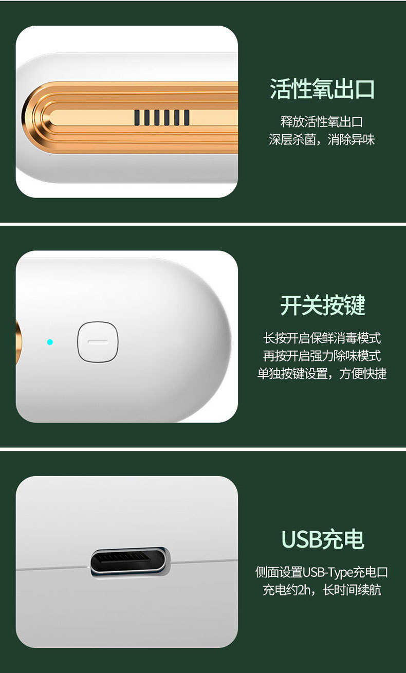 冰箱除味器臭氧除臭去异味空气净化保鲜杀菌除臭器除味剂跨境外贸详情11