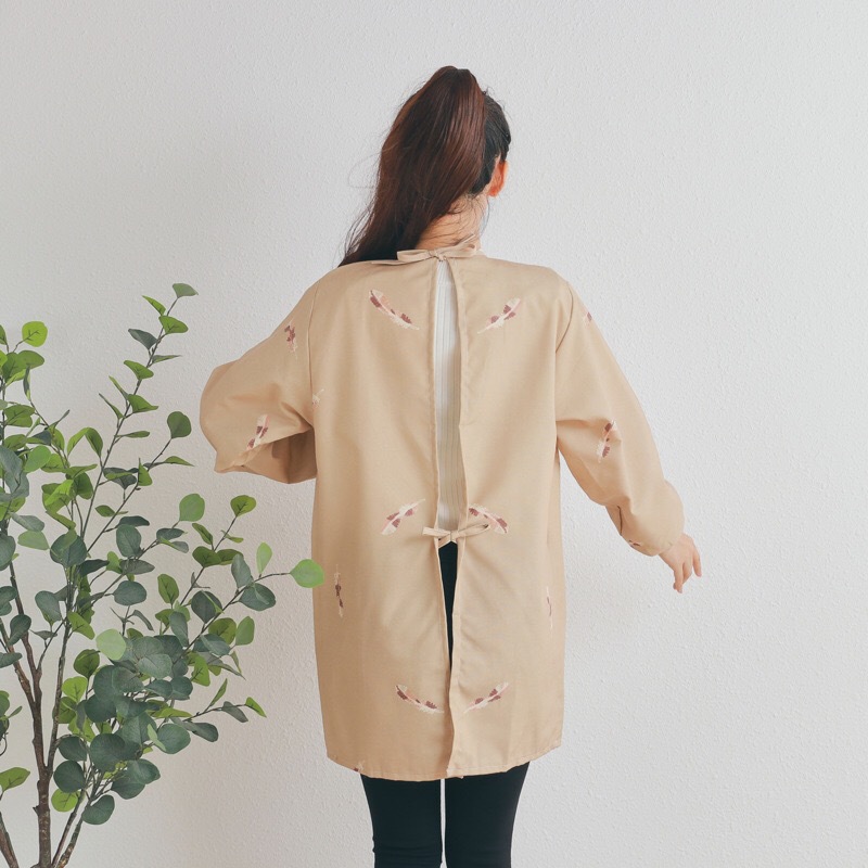 围裙韩版时尚田园风格防水防污女士反穿衣罩衣家务整洁布艺围裙详情7