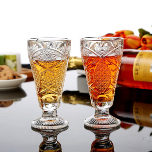 厂家批发浮雕菠萝花纹玻璃果汁杯红酒杯 婚礼酒吧KTV用详情2