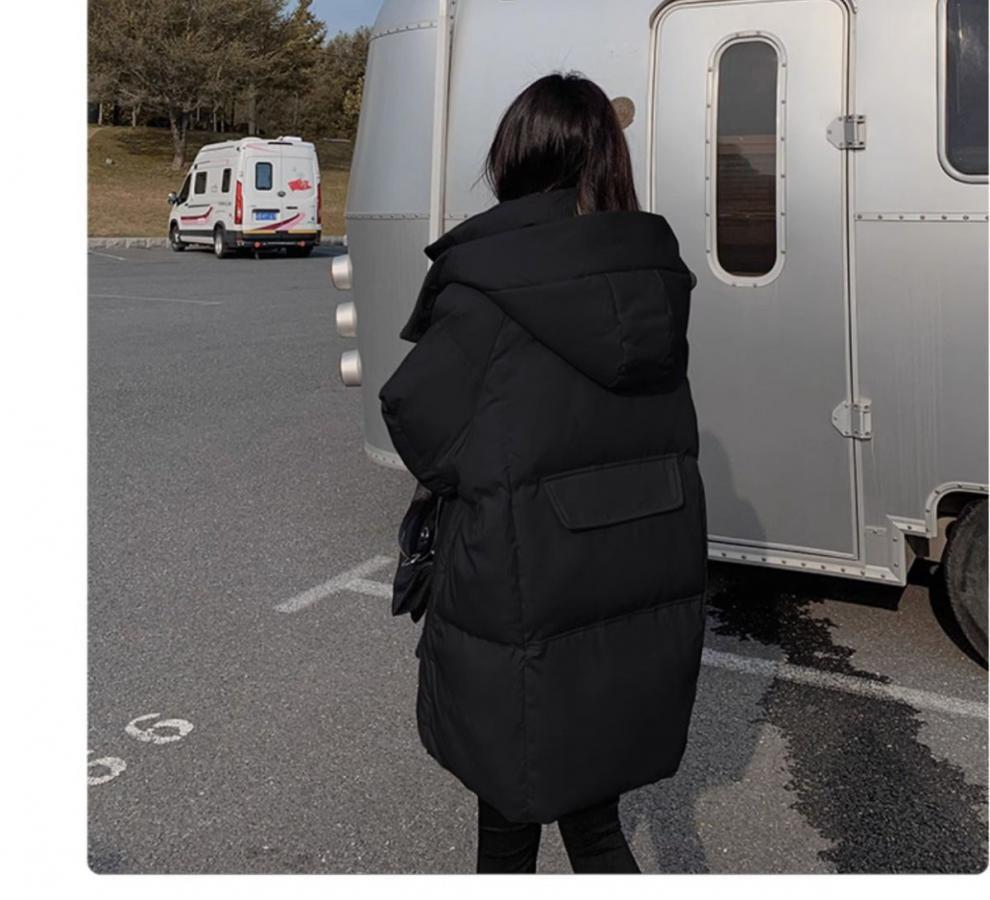 Bestseller hooded wine red down cotton-padded jacket for women, 2023 winter new thickened bread jacket, cotton-padded jacket, mid-length style pic 44