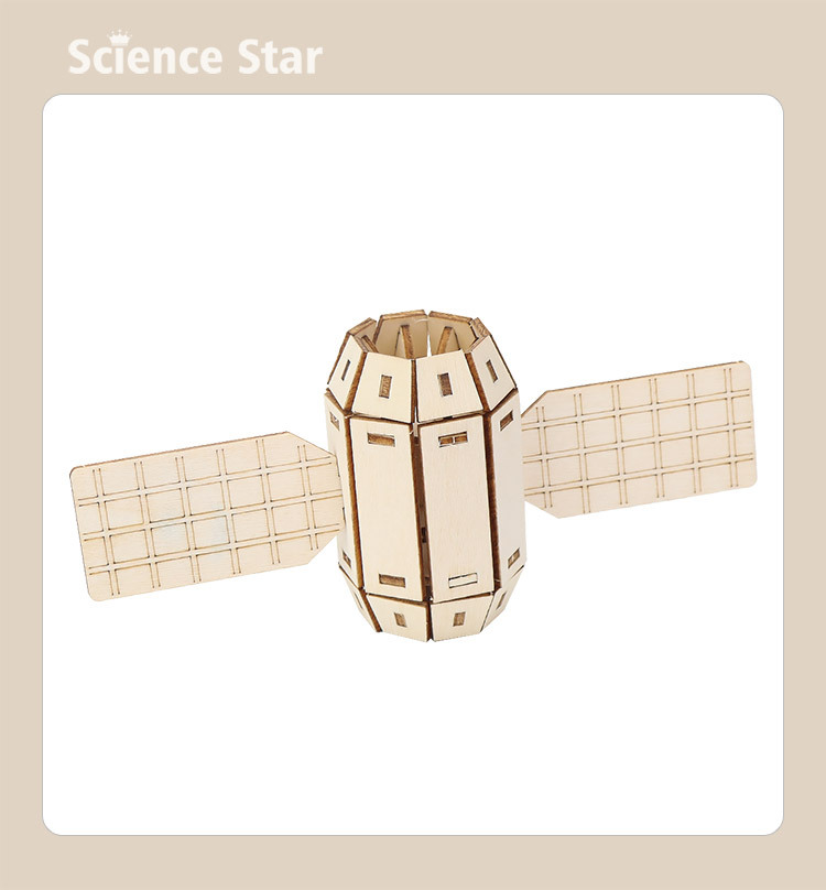 DIY太空舱实验室航天模型木制拼装科技小制作STEM手工玩具材料包 附赠实用腰带 收纳方便详情7