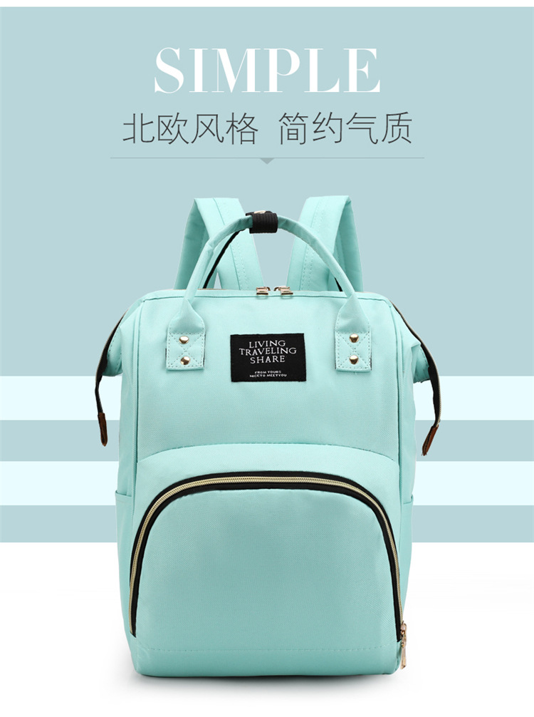 Factory-customized gift mom bag with printed patterns, large capacity, lightweight, double-shoulder mother and baby bag, waterproof maternity bag pic 2