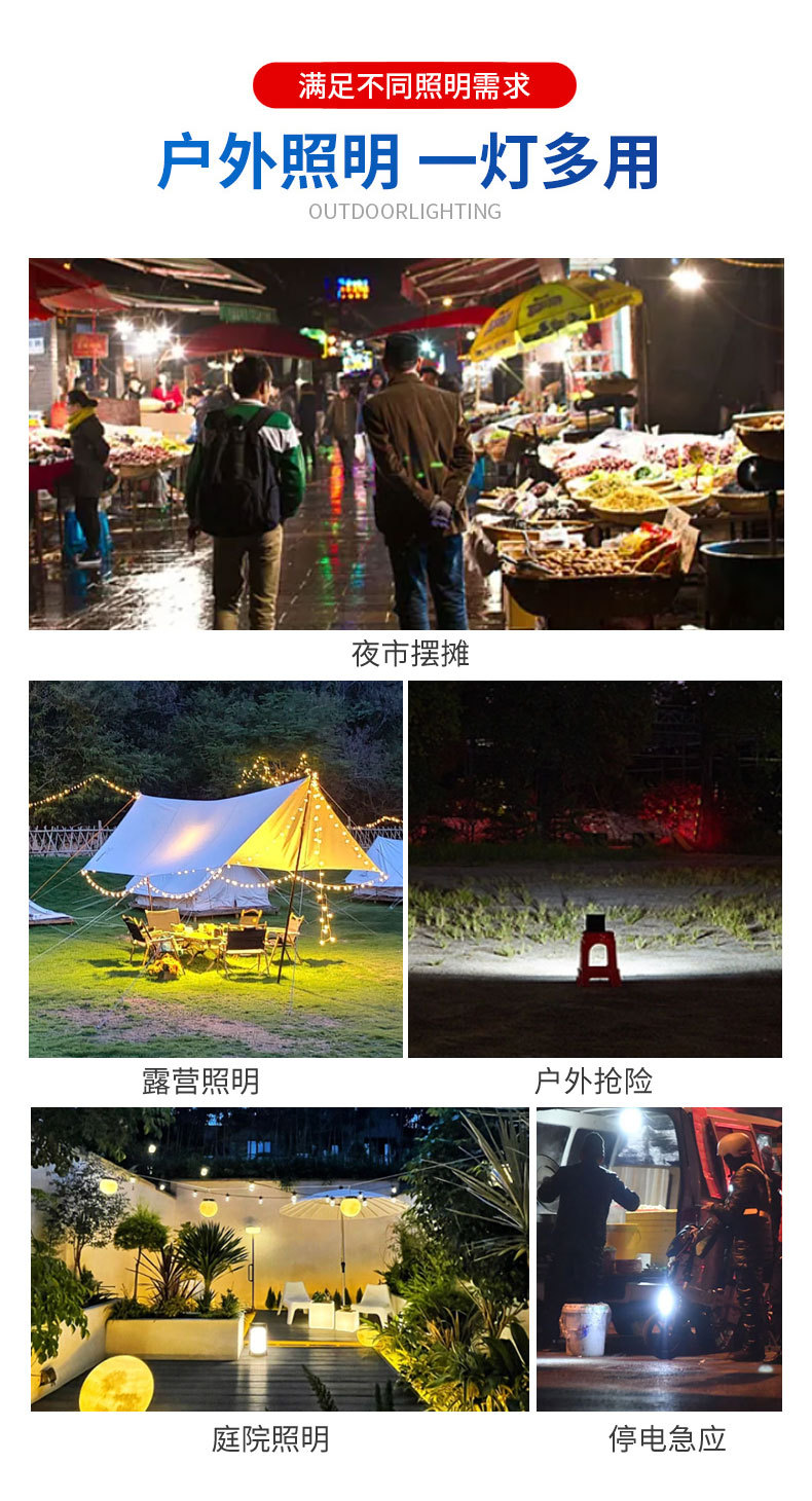 LED球泡灯停电应急灯泡带挂钩家用宿舍无频闪照明灯夜市地摊灯详情4