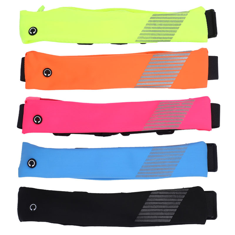 Invisible single-section sports waist bag, waterproof for running and mountain climbing, large-capacity portable reflective belt, headphone jack pic 11