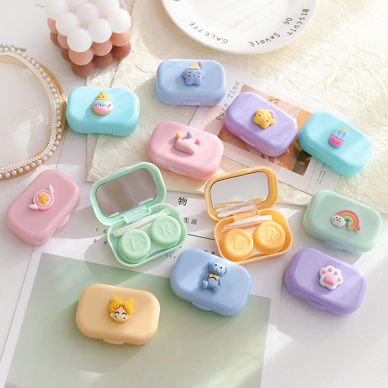 Cartoon portable contact lens case, ins mini myopia care box, companion box, colored contact box, glasses storage box, exclusively for export. Exclusively for export pic 27