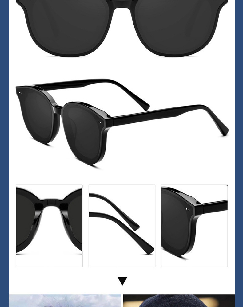 新款时尚墨镜女夏防紫外线男士开车专用高级感gm偏光太阳镜黑框潮详情44
