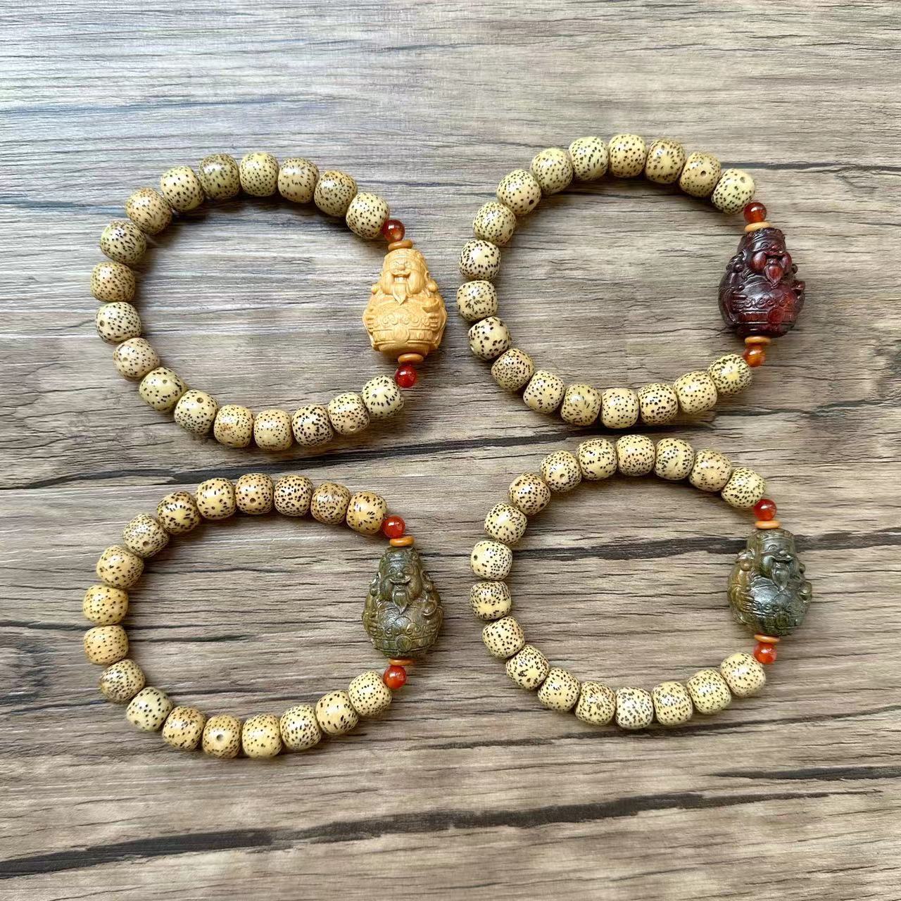 原生态星月菩提佛珠手串 星月菩提108颗佛珠海南黄金籽菩提念珠多圈手串玛瑙天珠文玩批发详情9