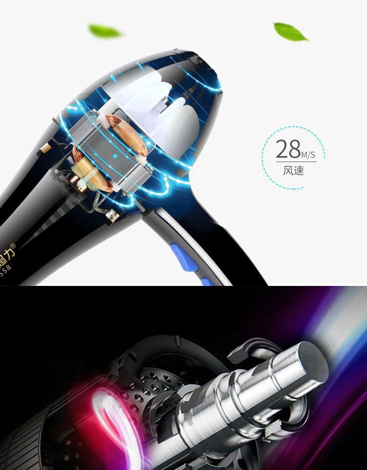 Blue light hair dryer, household, student dormitory hair dryer pic 4