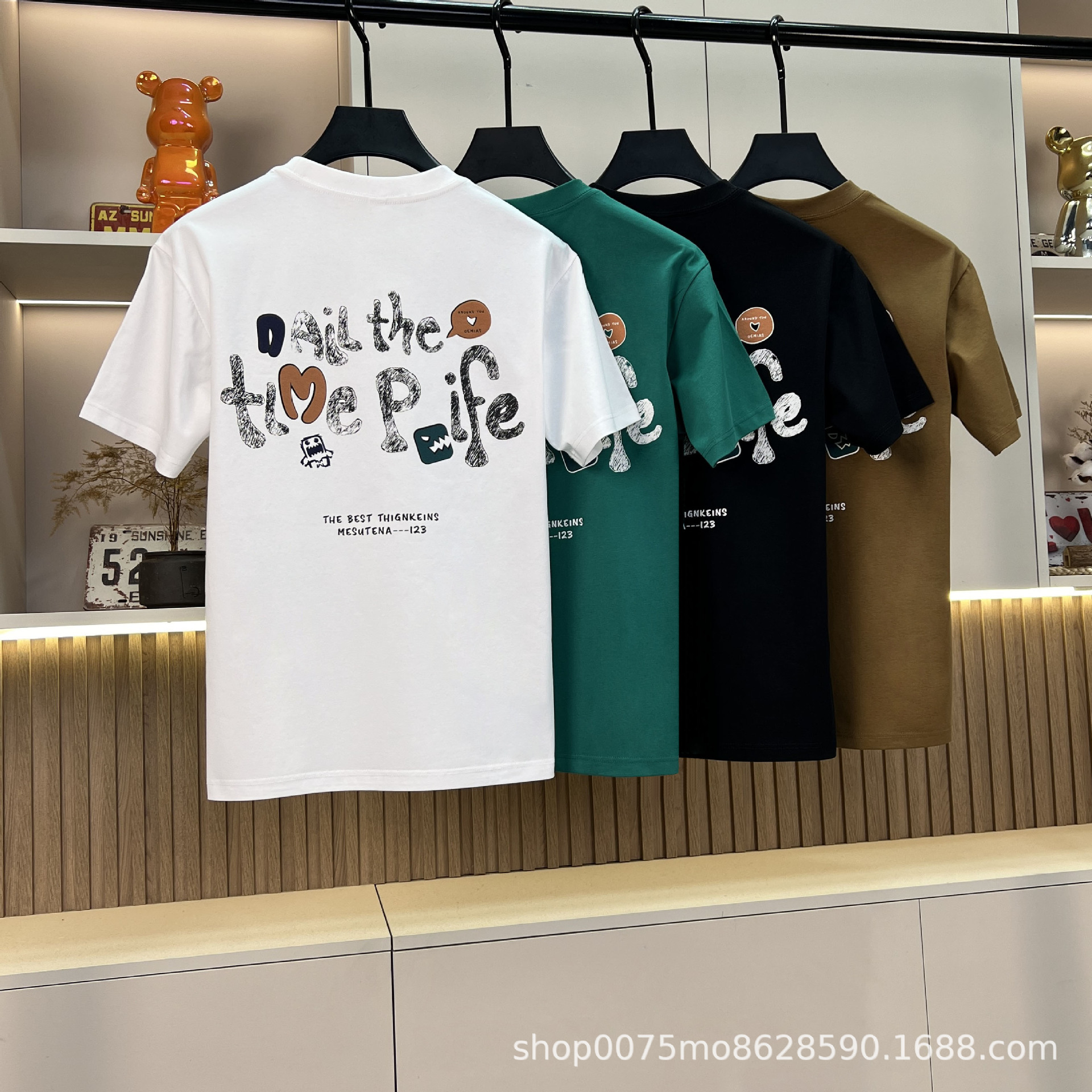 夏季新款短袖搞怪卡通印花工艺男士百搭修身圆领T恤【YH2029505】详情1