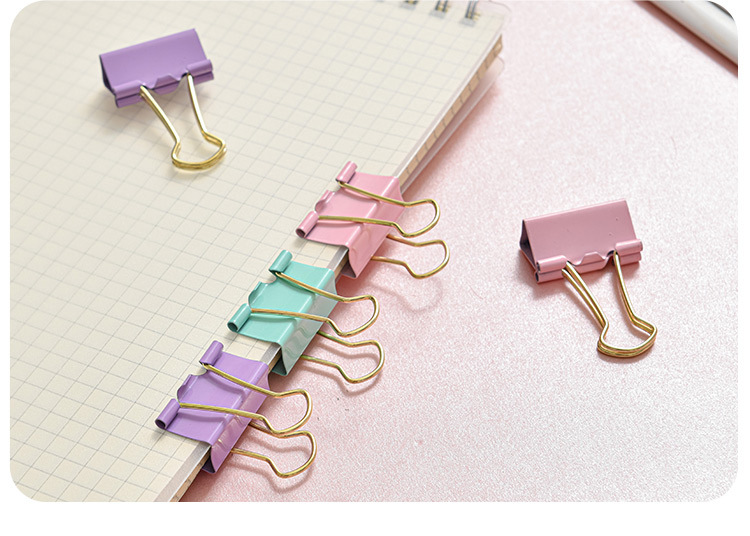 Macaron-colored large flat four-compartment box, golden stationery set, book holder, thumbtack, paperclip combination, small stationery set pic 20