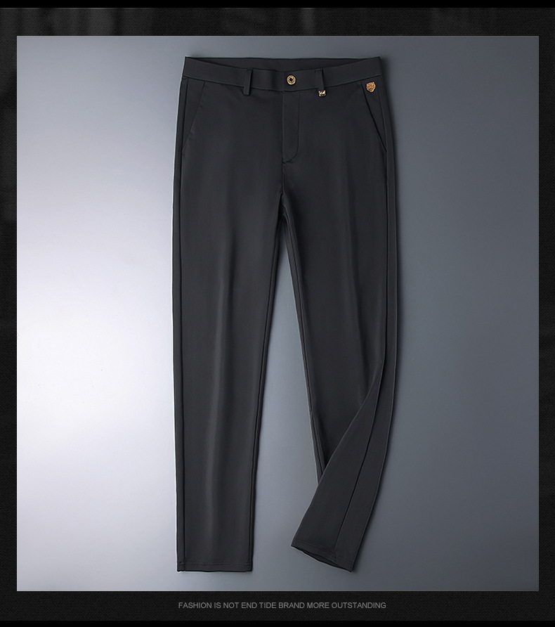 High-end business casual pants for men 2022 autumn and winter, thickened long pants, youth straight, elastic, wrinkle-free and drape dress pants pic 38