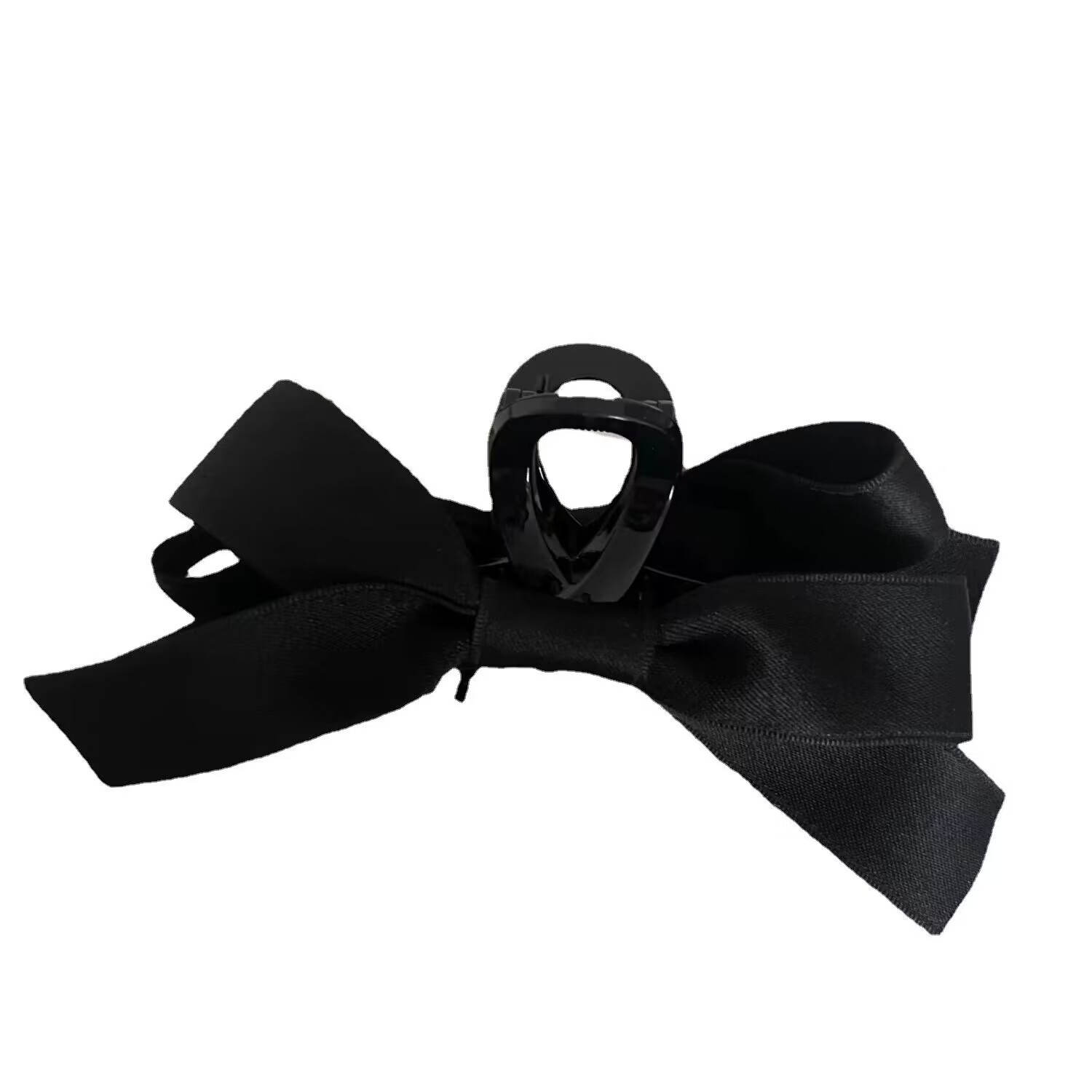 Hepburn style black bow grappling clip for women, large high-end hairpin, popular hairpin, shark clip on the back of the head headwear pic 7