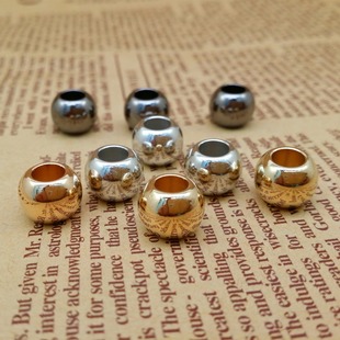 ABS塑胶料UV电镀大孔圆珠子DIY饰品服装串珠配件厂家直销散装批发详情5